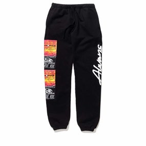 Adjustable Toggle Zoned Airflow Channels Always On Tour Script Sweatpants - Black
