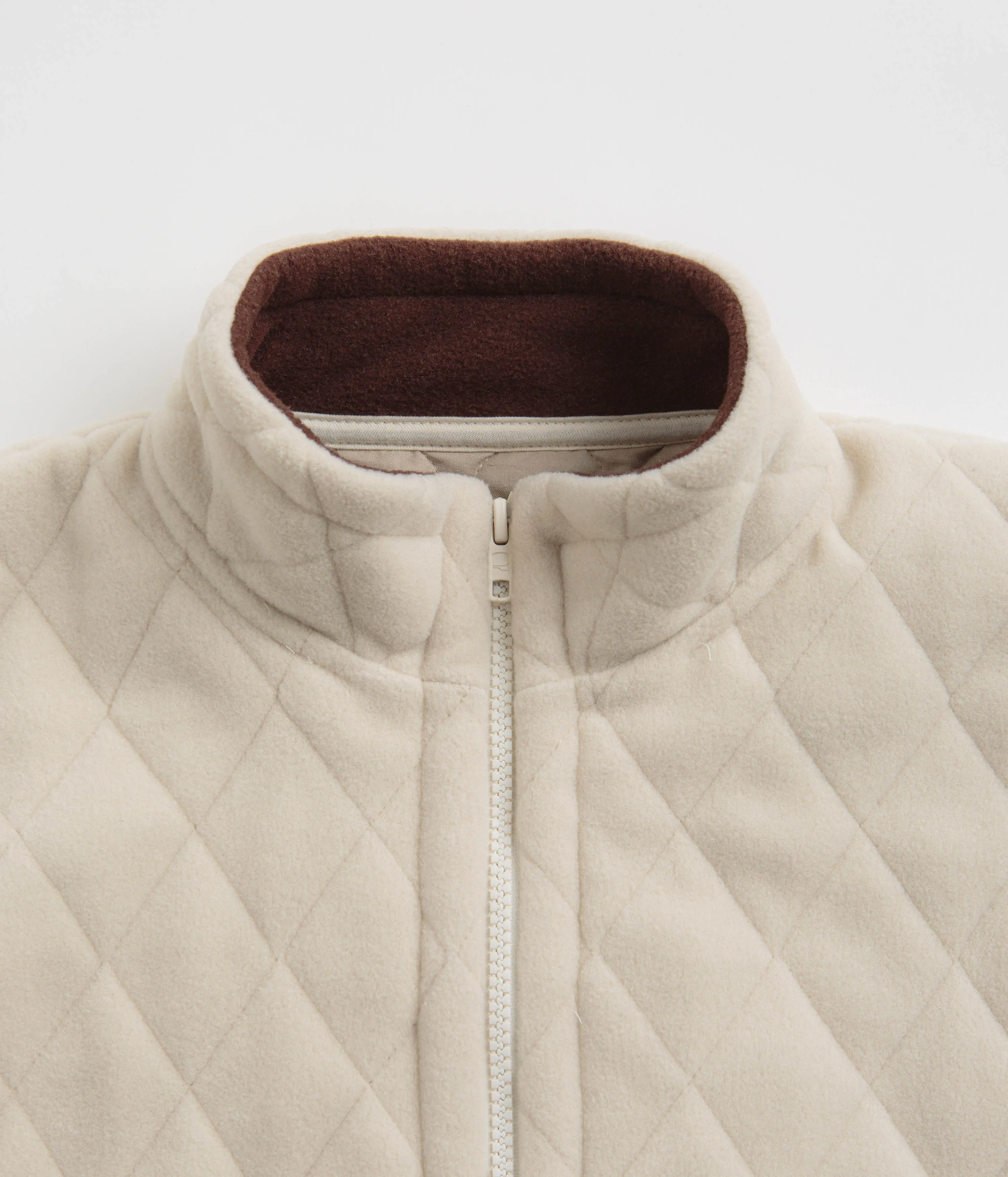 product ethnic authenticity Magenta Lunar Quilted High Neck Sweatshirt - Natural