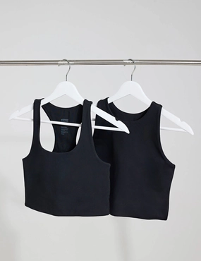 The Girlfriend Bra Starter Set - Black Easy Support technical fabric