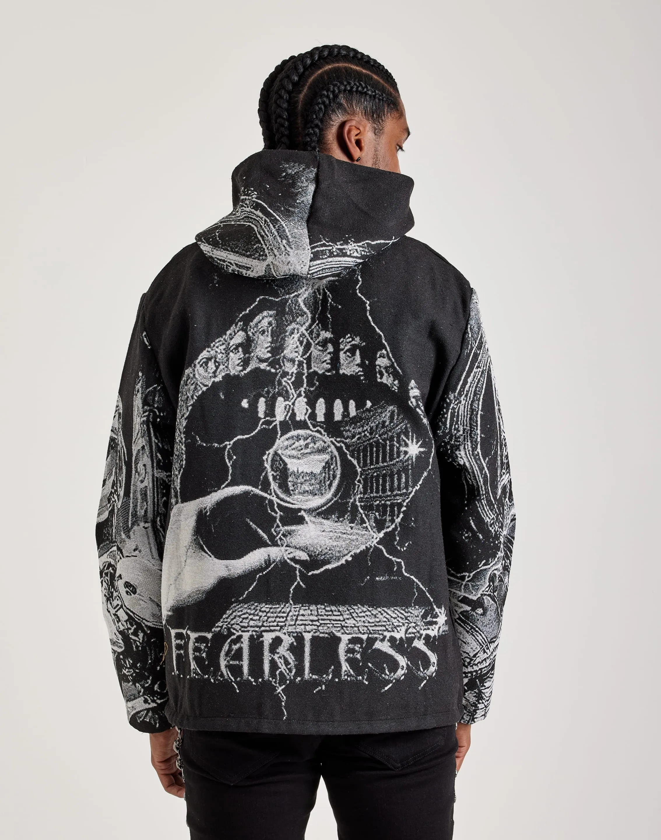 Majestik Fearless Face Tapestry Hoodie StainlessZippers City Casual