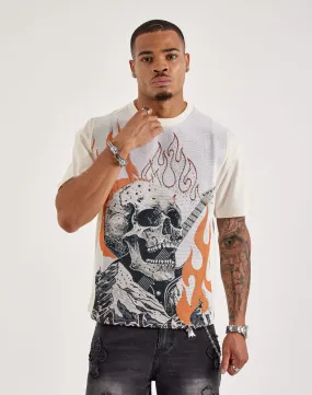 Majestik Flames Tapestry Tee Halo Glow