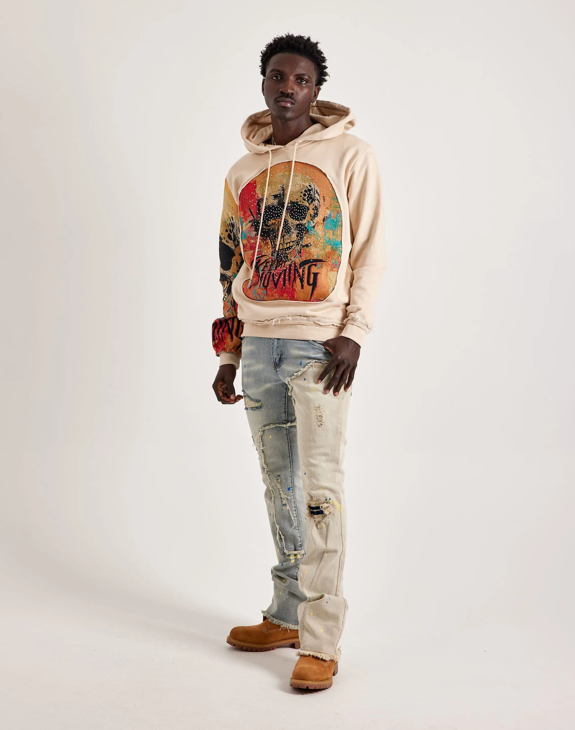 Majestik Keep It Moving Tapestry Mix Hoodie EcoFriendlyDye Calm Ease