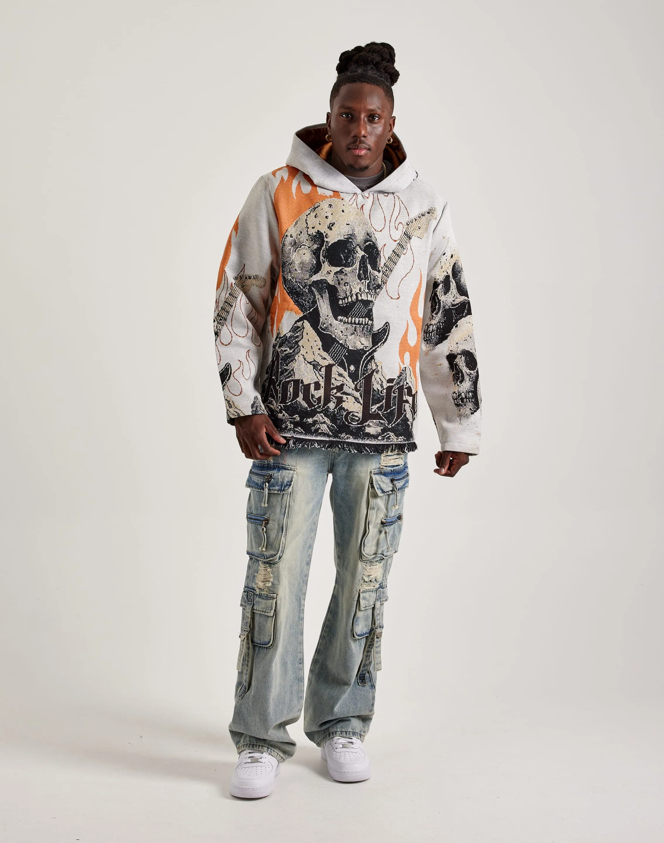 LowBulkFabric Majestik Rock Life Tapestry Hoodie