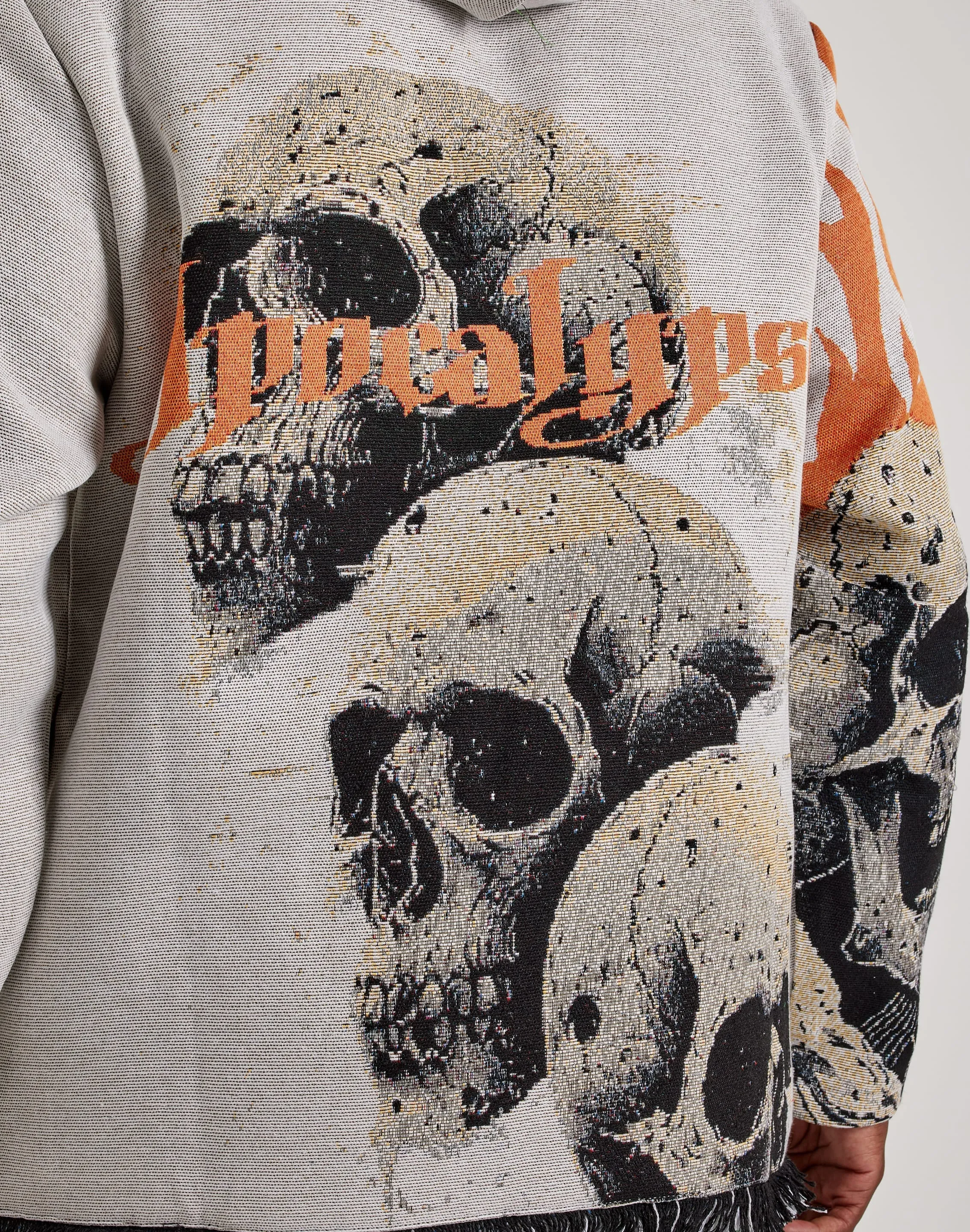 Majestik Rock Life Tapestry Hoodie Calm Wave Loose Fit