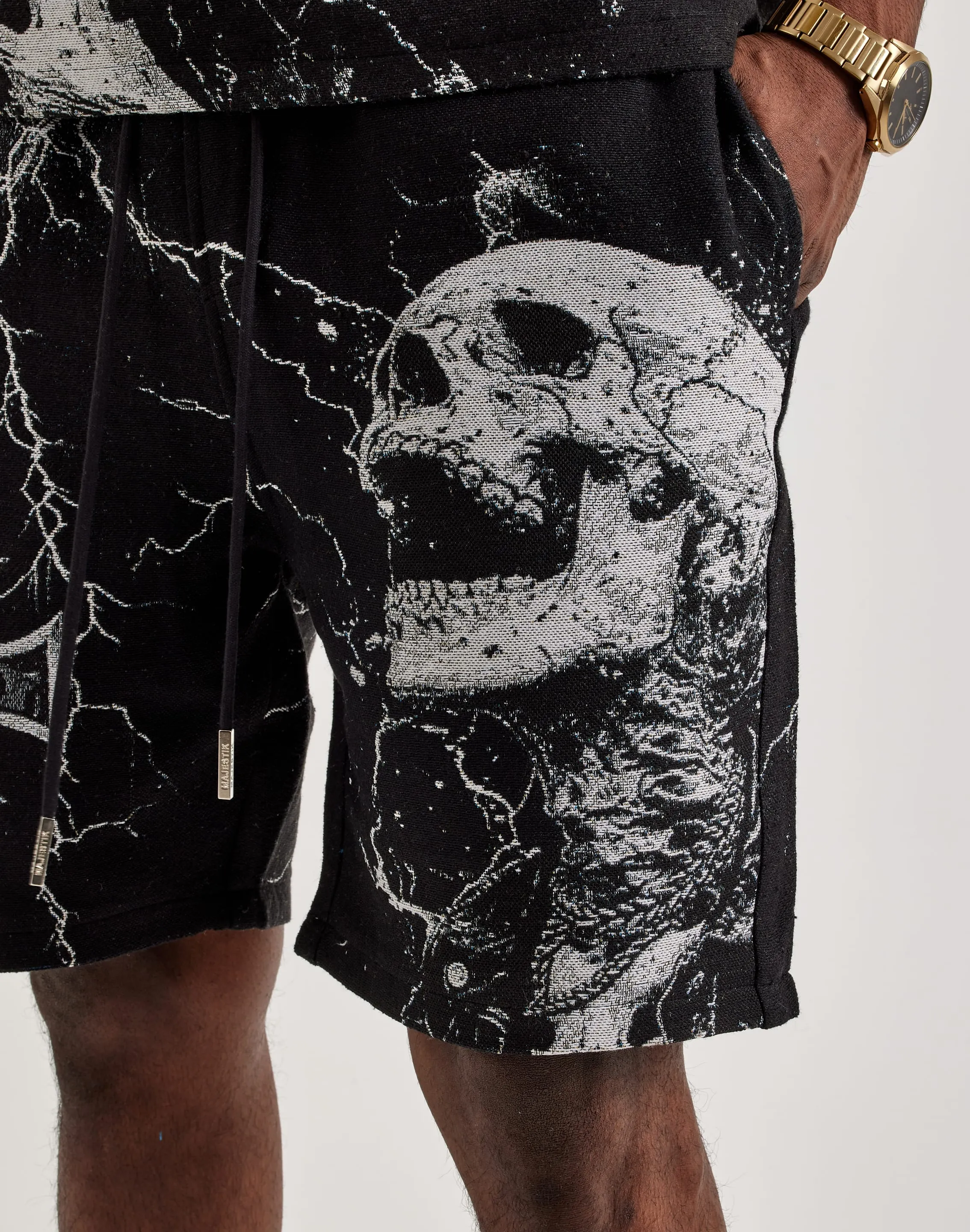 Majestik Skull Tapestry Shorts Holiday Ease Teen Fresh