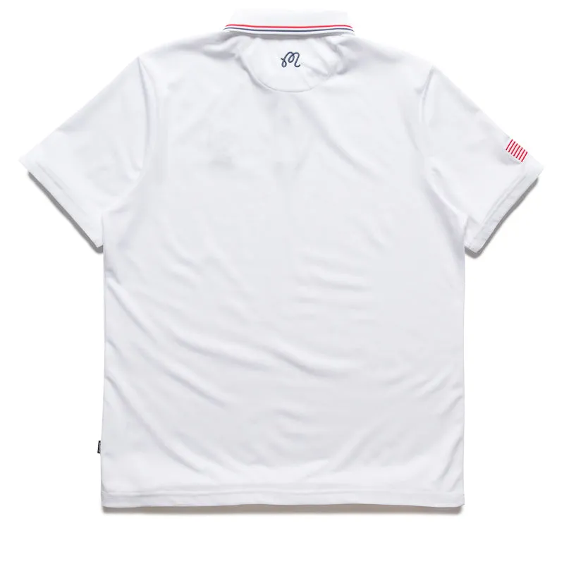 Street Fashion Malbon Golf Eagle Buckets Performance Pique Polo - White
