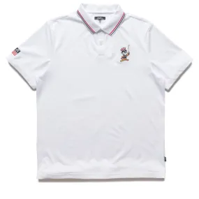 Premium Quality Textured Finish Malbon Golf Eagle Buckets Performance Pique Polo - White