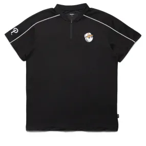 Abstract print Timeless Classic Malbon Golf Evergreen Blade Collar Polo - Black