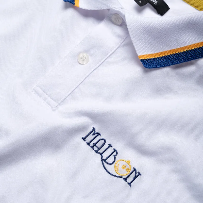 Malbon Golf Grasse Pique Polo - White Multi Pocket Design Contemporary Look