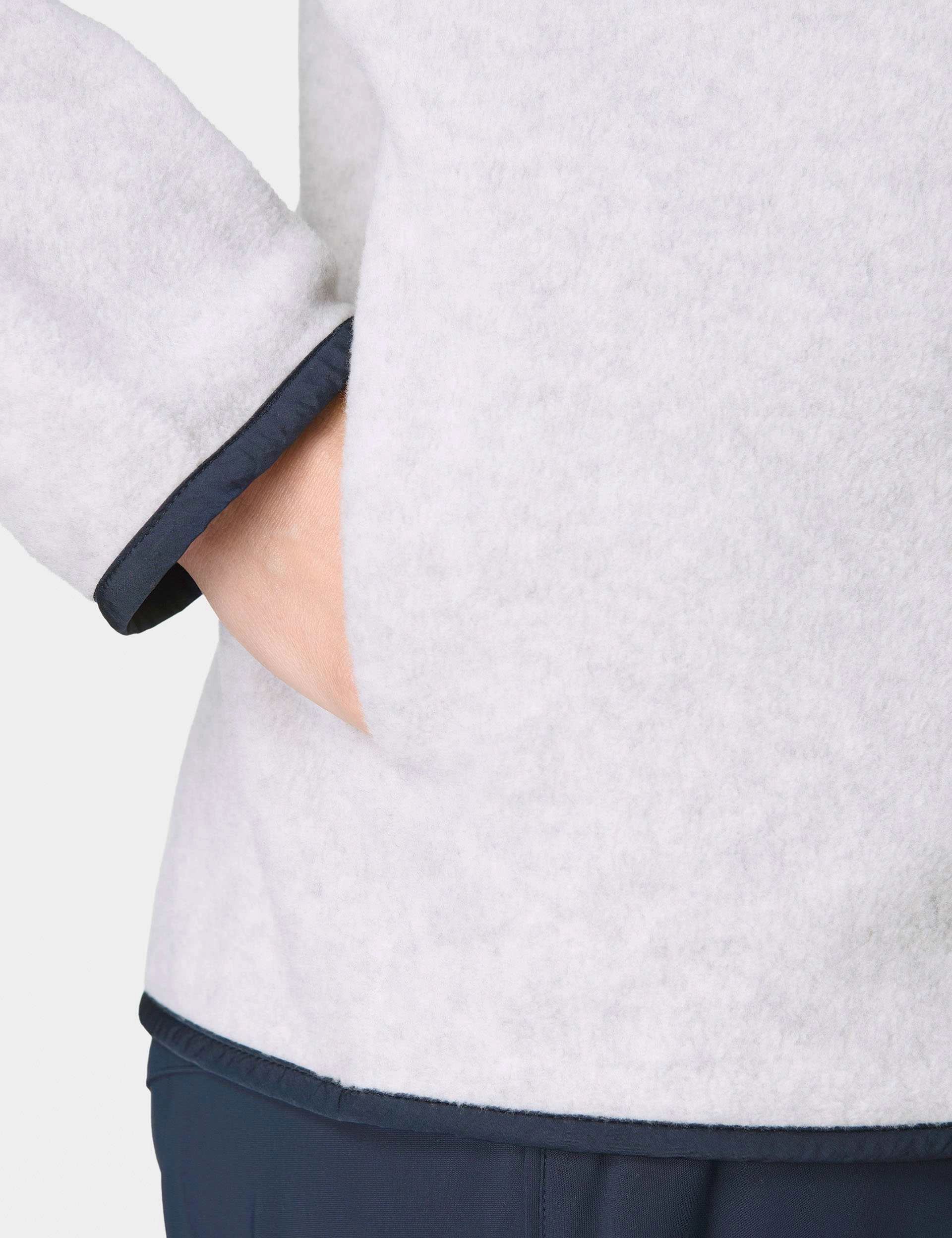 Clean Jacket Detail Mallow Zip Through - Mottled Grey/Navy Blue