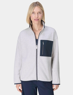 Mallow Zip Through - Mottled Grey/Navy Blue Weather Adaptive Ventilation Reinforced Shoulder Padding