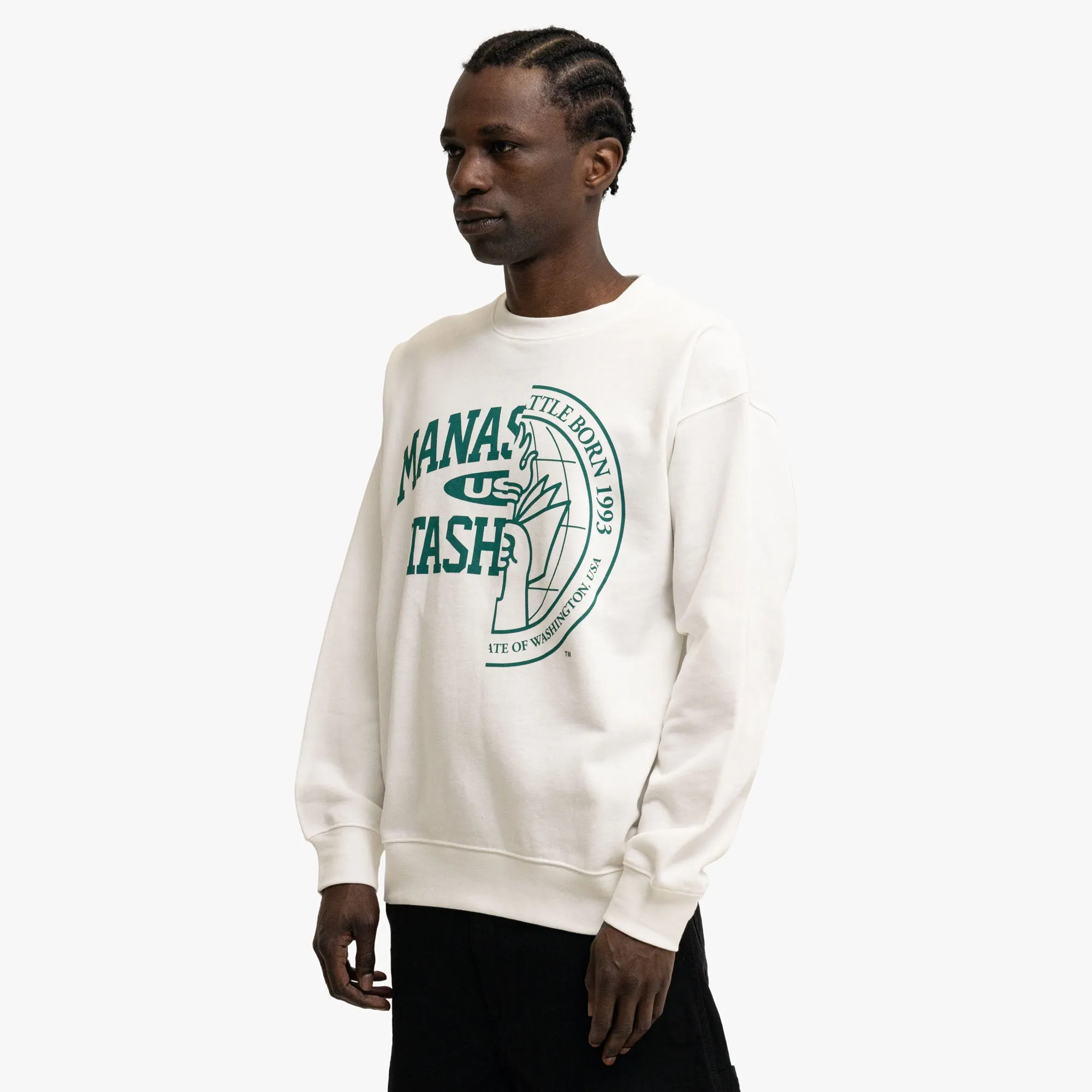 Manastash Collegiate Crewneck White Hidden Storage product glove protection