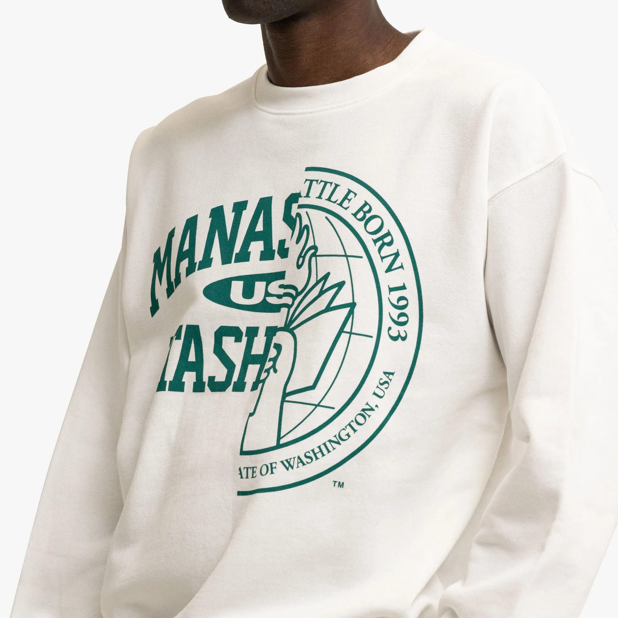 Manastash Collegiate Crewneck White Street Staple