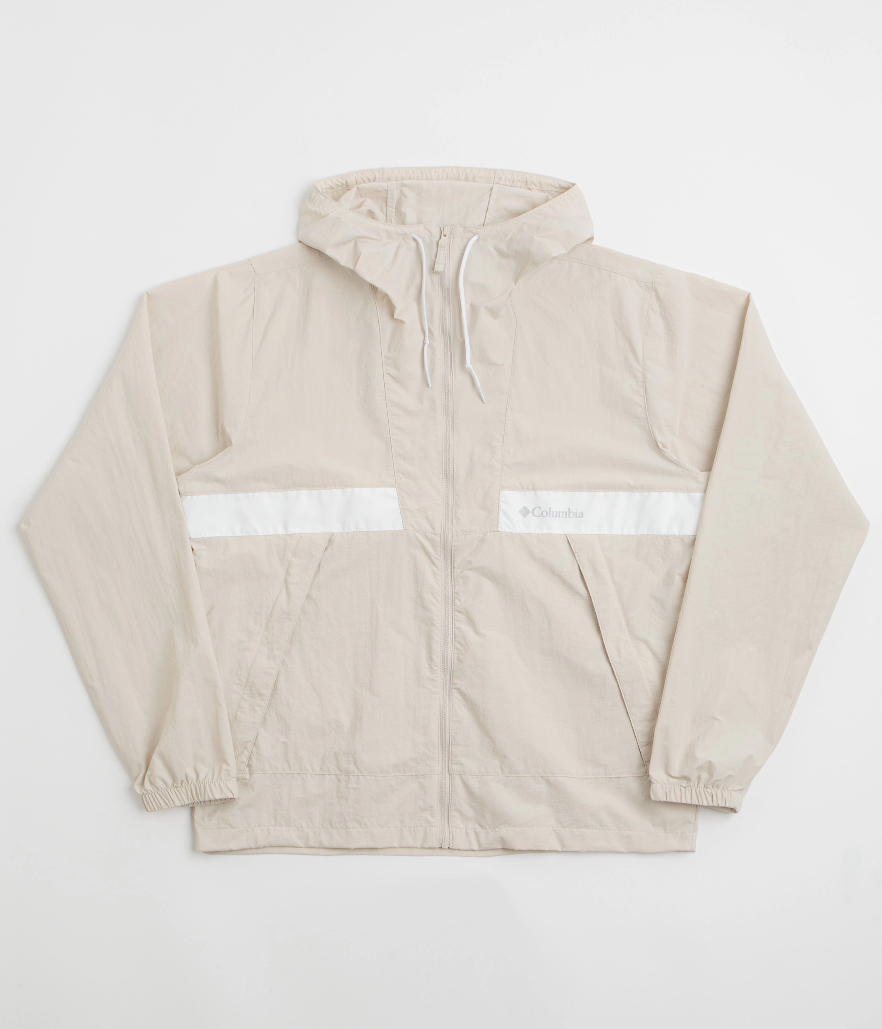 windproof Unveil Columbia Spire Valley Hooded Windbreaker Jacket - Dark Stone / White