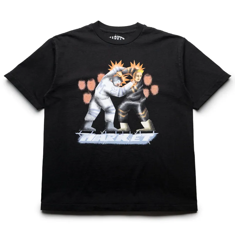 Market Gloves Down Tee - Black Coastal area Long Length