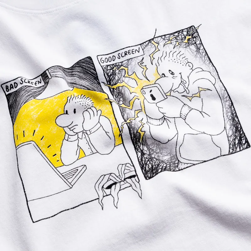 Watches business venue event Market Good Screen Comic Tee - White