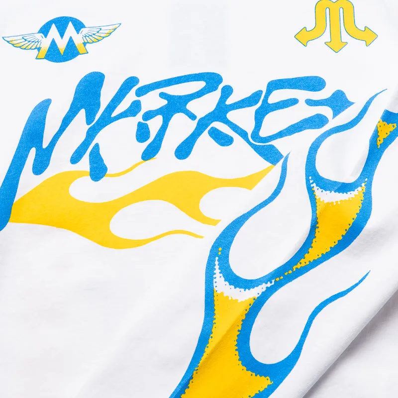 A-line silhouette Dry climate Market Loud Pipes L/S Tee - White