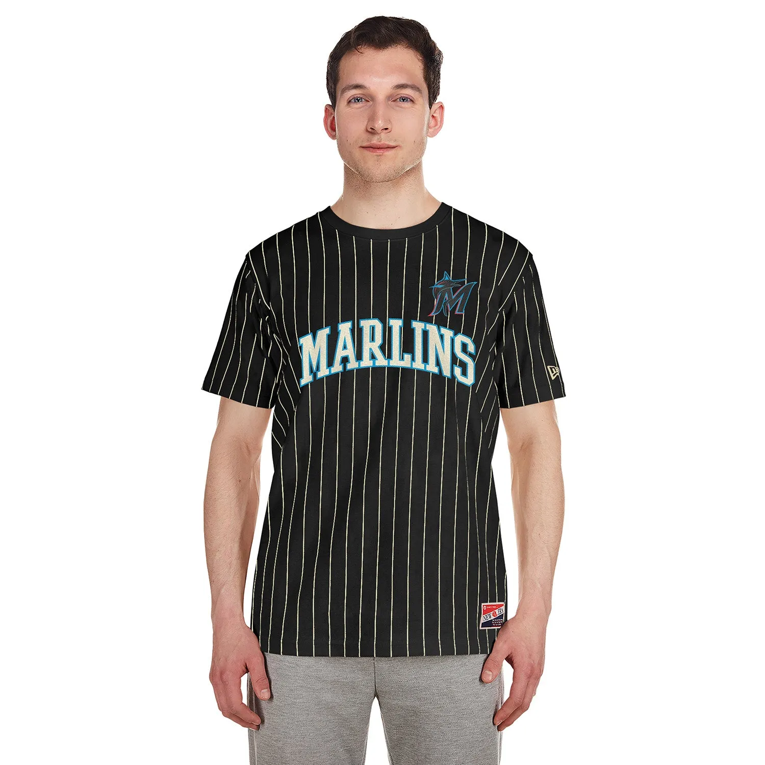 Stage Feel StaticFree Lining Marlins Chrome Pinstripe Tee - Mens