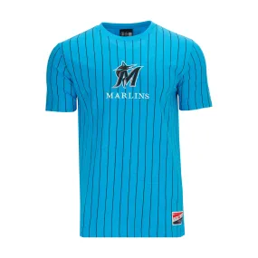Marlins Team Logo Pinstripe Tee - Mens QuickReleaseClosure