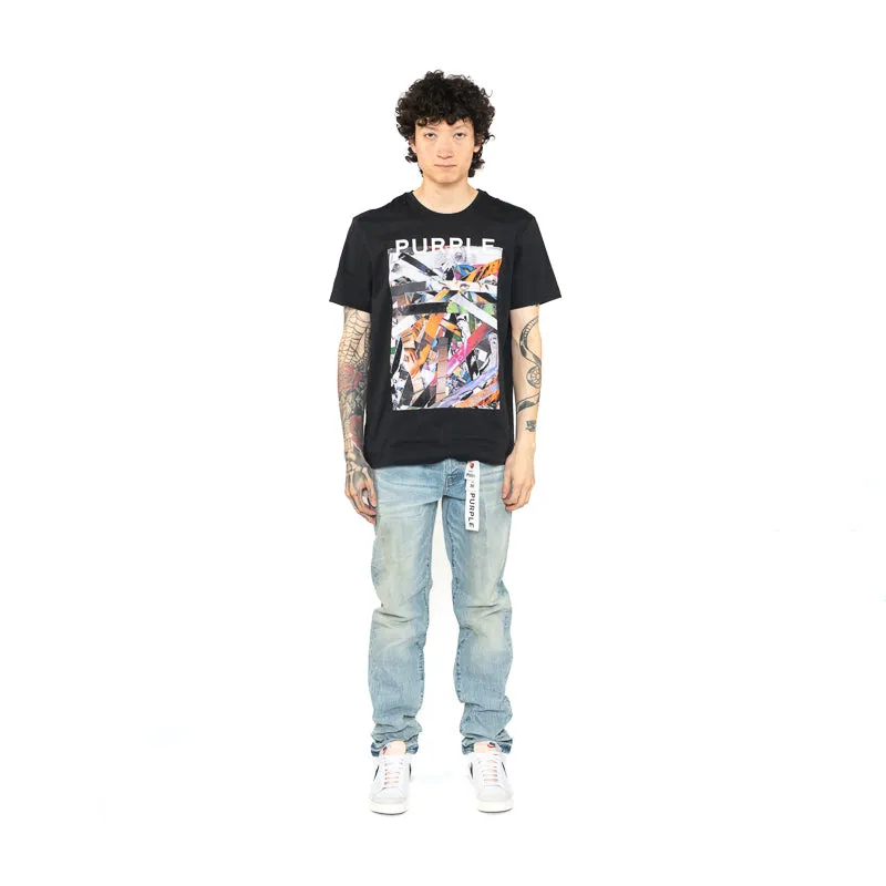 Purple Brand Clean Jersey Tee - Black Scoop neck