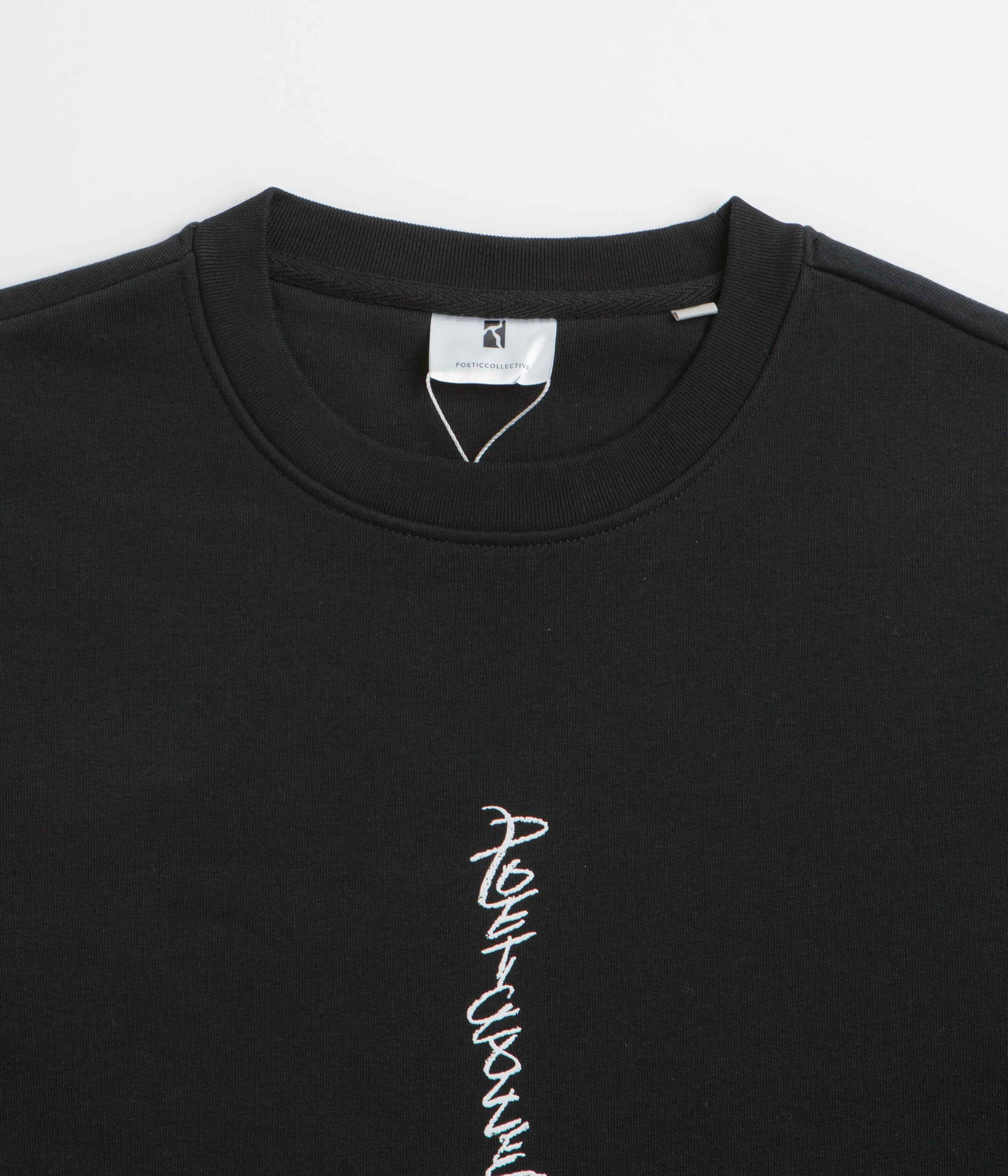 Fresh Fit Shiny Finish Poetic Collective Demon Crewneck Sweatshirt - Black