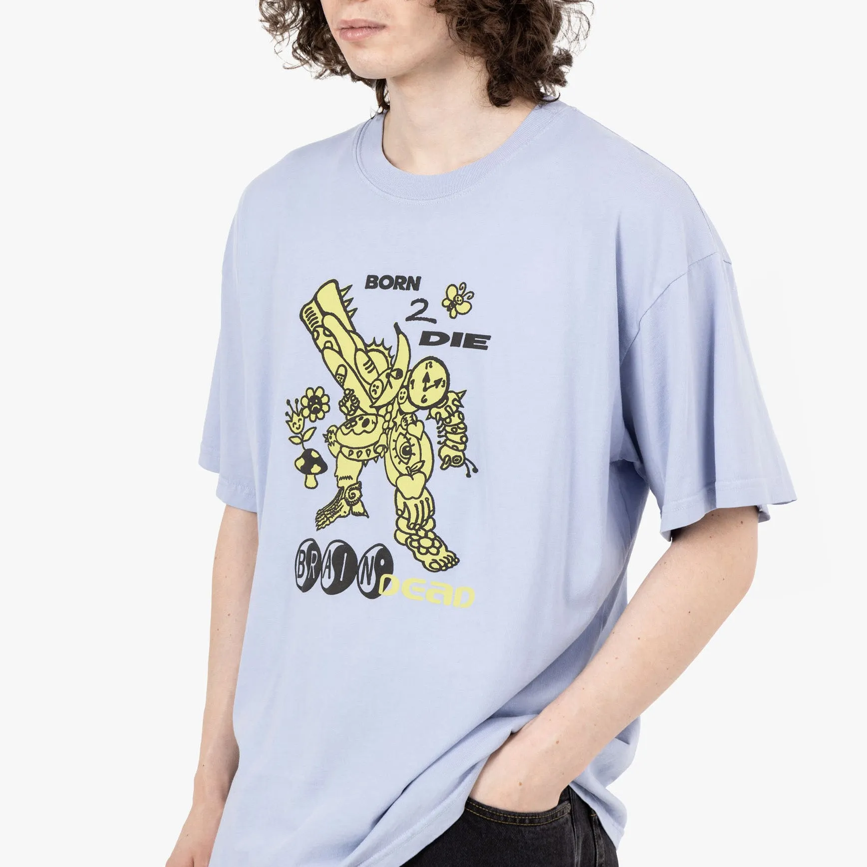 Brain Dead Born 2 Die T-shirt / Periwinkle garden event