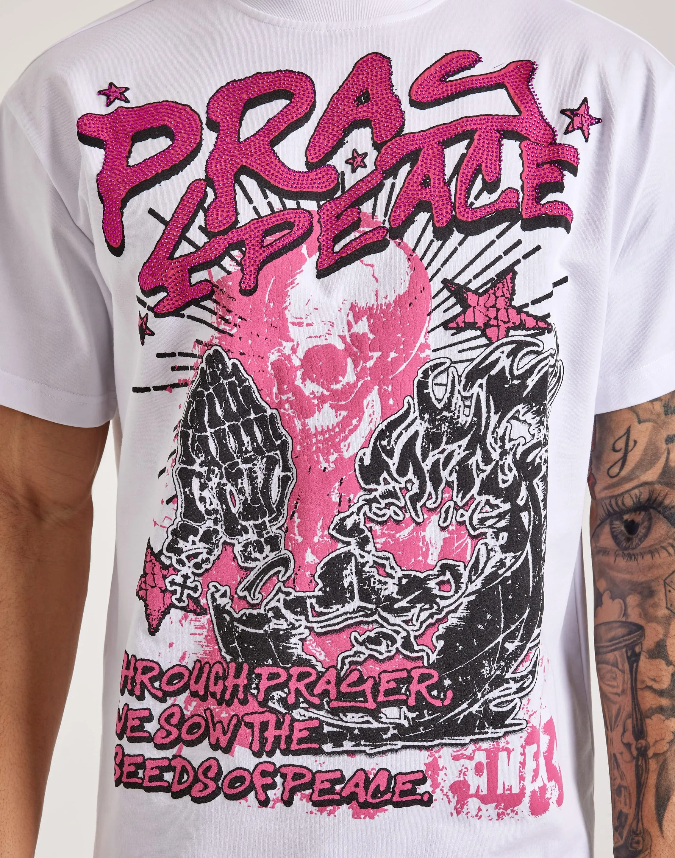 Vital Core Minimal Mood Heads or Tails Pray 4 Peace Tee