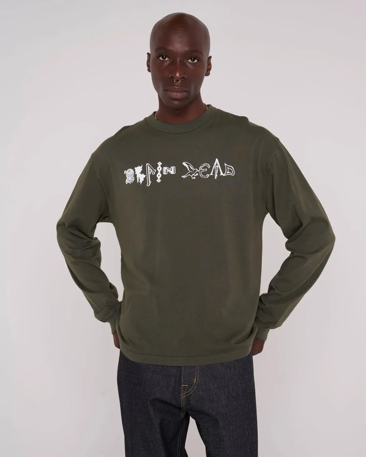EARTH WISDOM LONG SLEEVE SHIRT - DARK GREEN RecycledPolyester Compression Fit