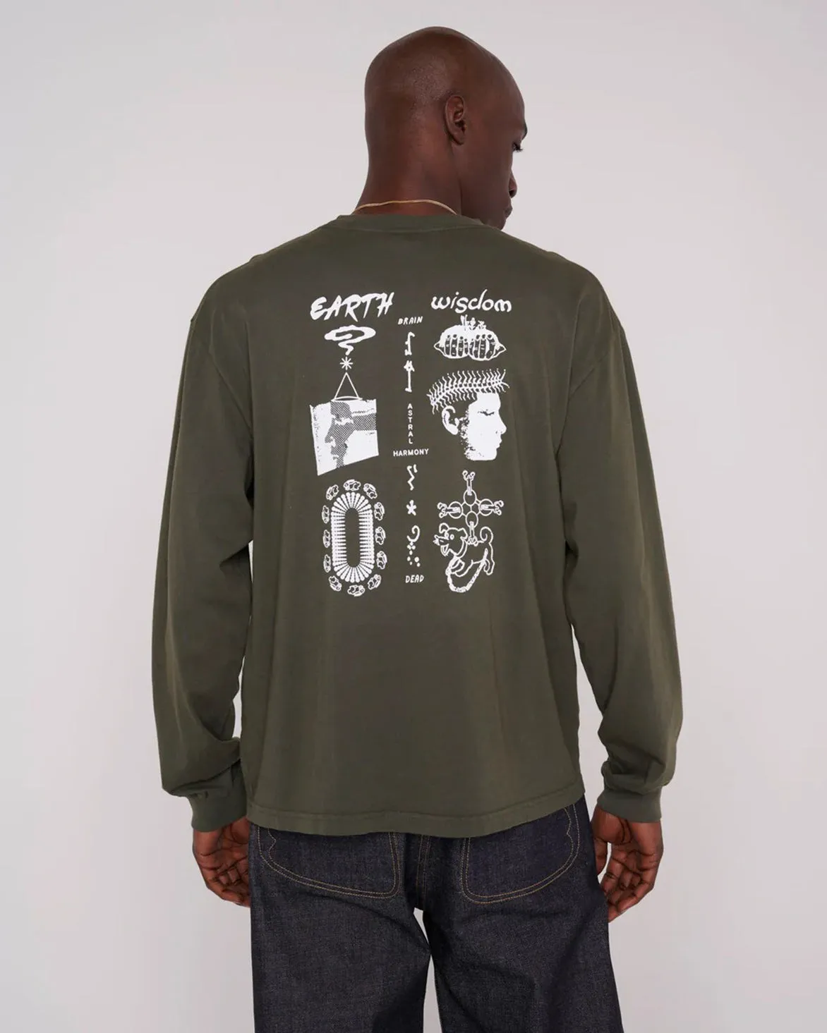 EARTH WISDOM LONG SLEEVE SHIRT - DARK GREEN Breathable Lining