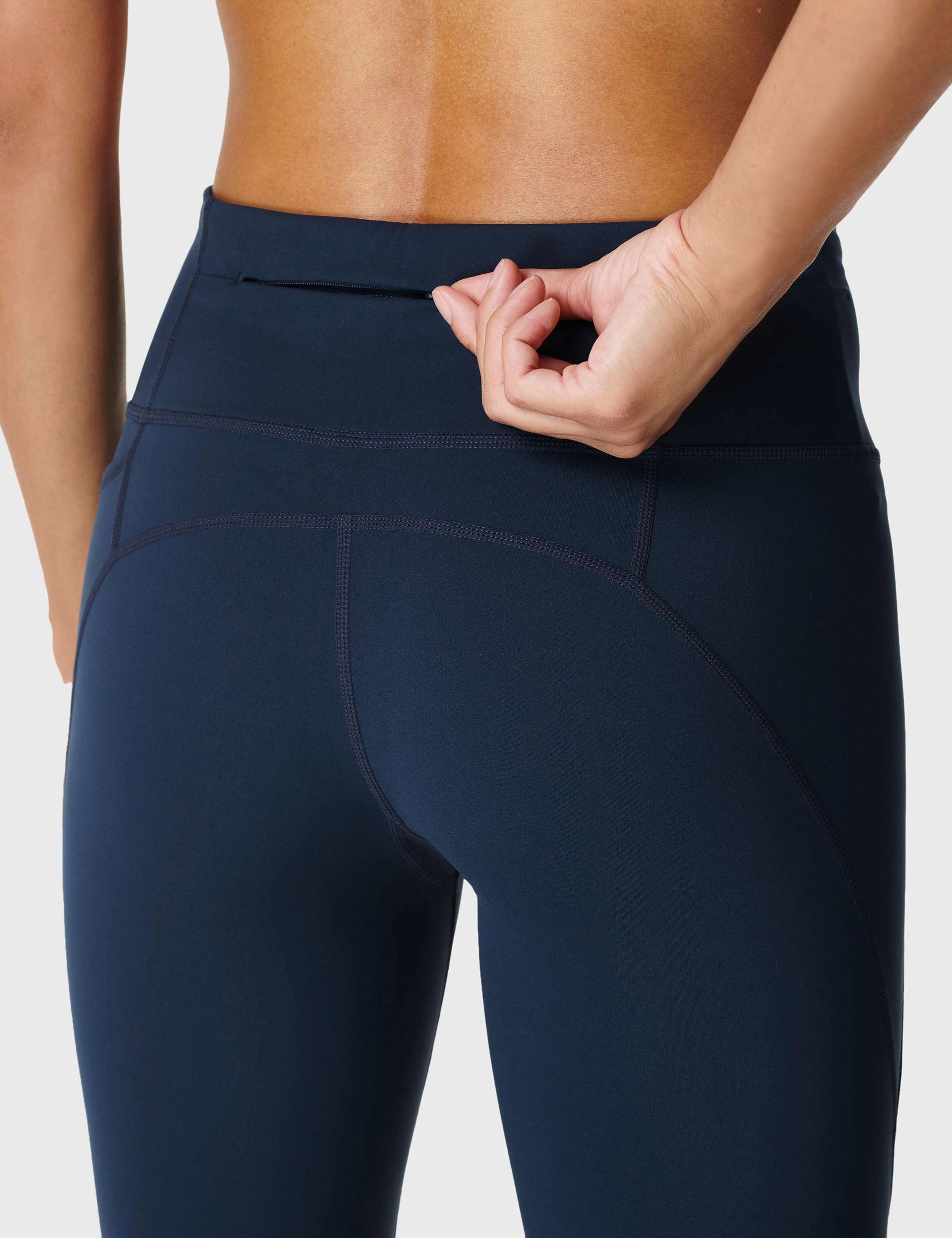 Power 7/8 Gym Leggings - Navy Blue Minimalist Style Holiday Outfit