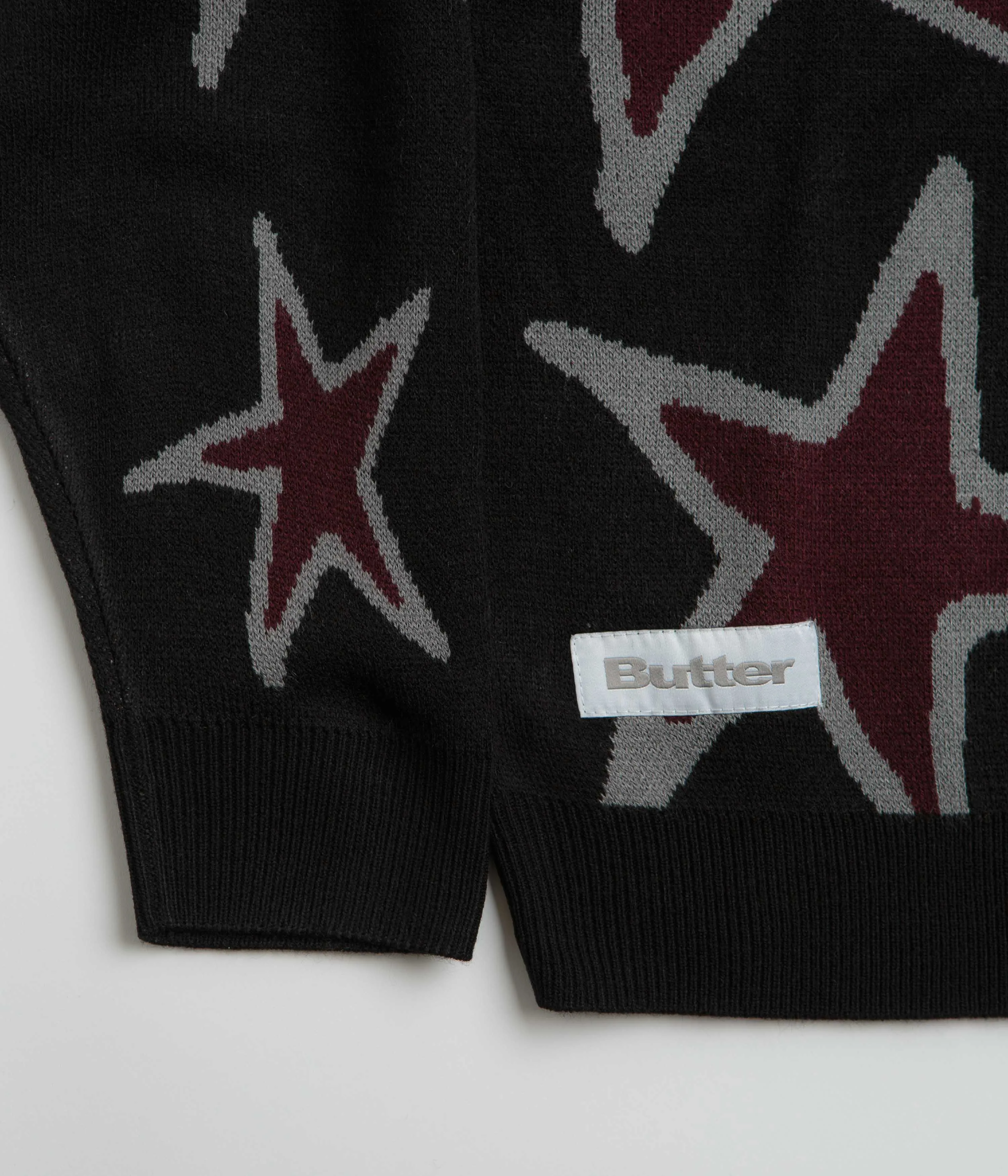 Butter Goods Star Polo Knit Sweatshirt - Black cycling suitable Fresh Minimal