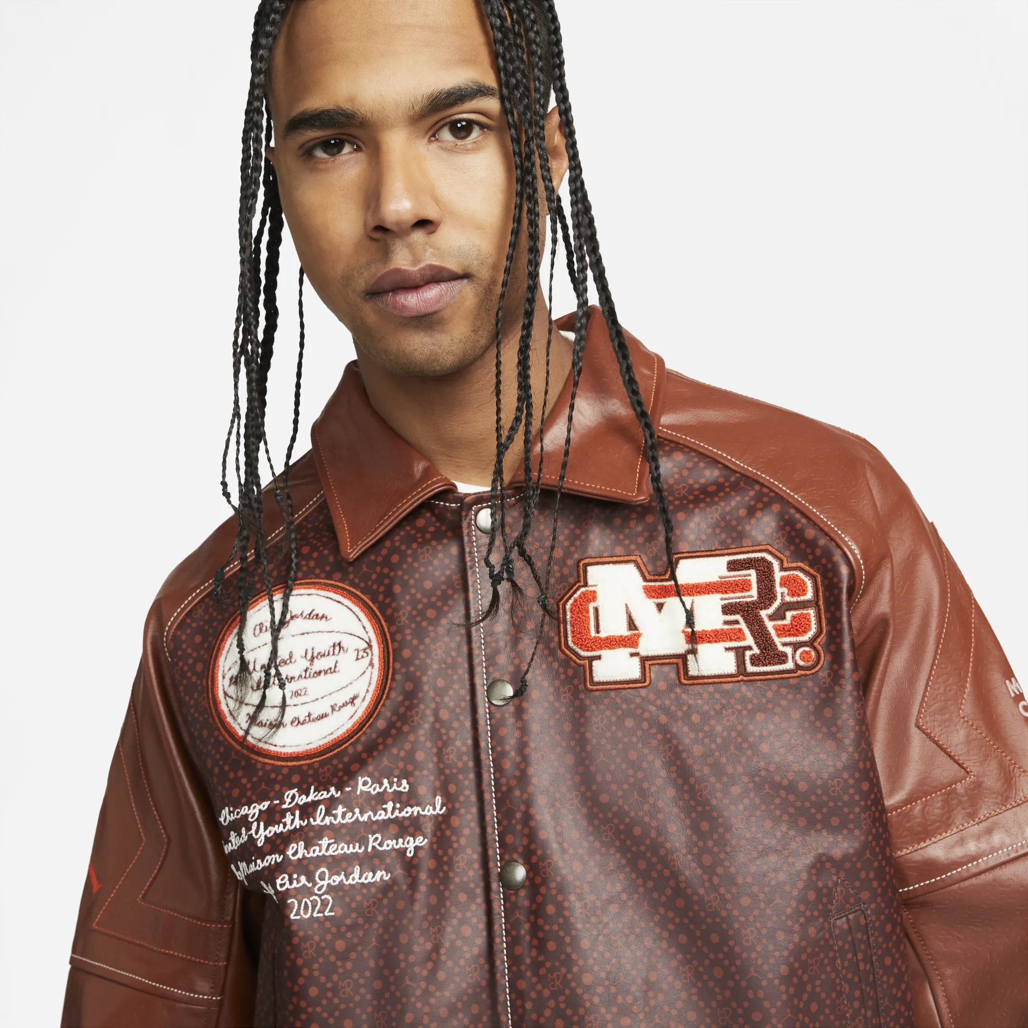 ThermalRegulating Layer Hero Fit MCR X AIR JORDAN FLIGHT JACKET - BROWN BASALT