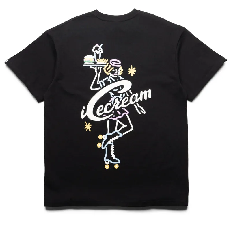 Ice Cream Waitress Tee - Black Quiet neighborhood hidden details