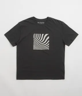 camping clothes fishing event Mollusk Optic Wave T-Shirt - Faded Black