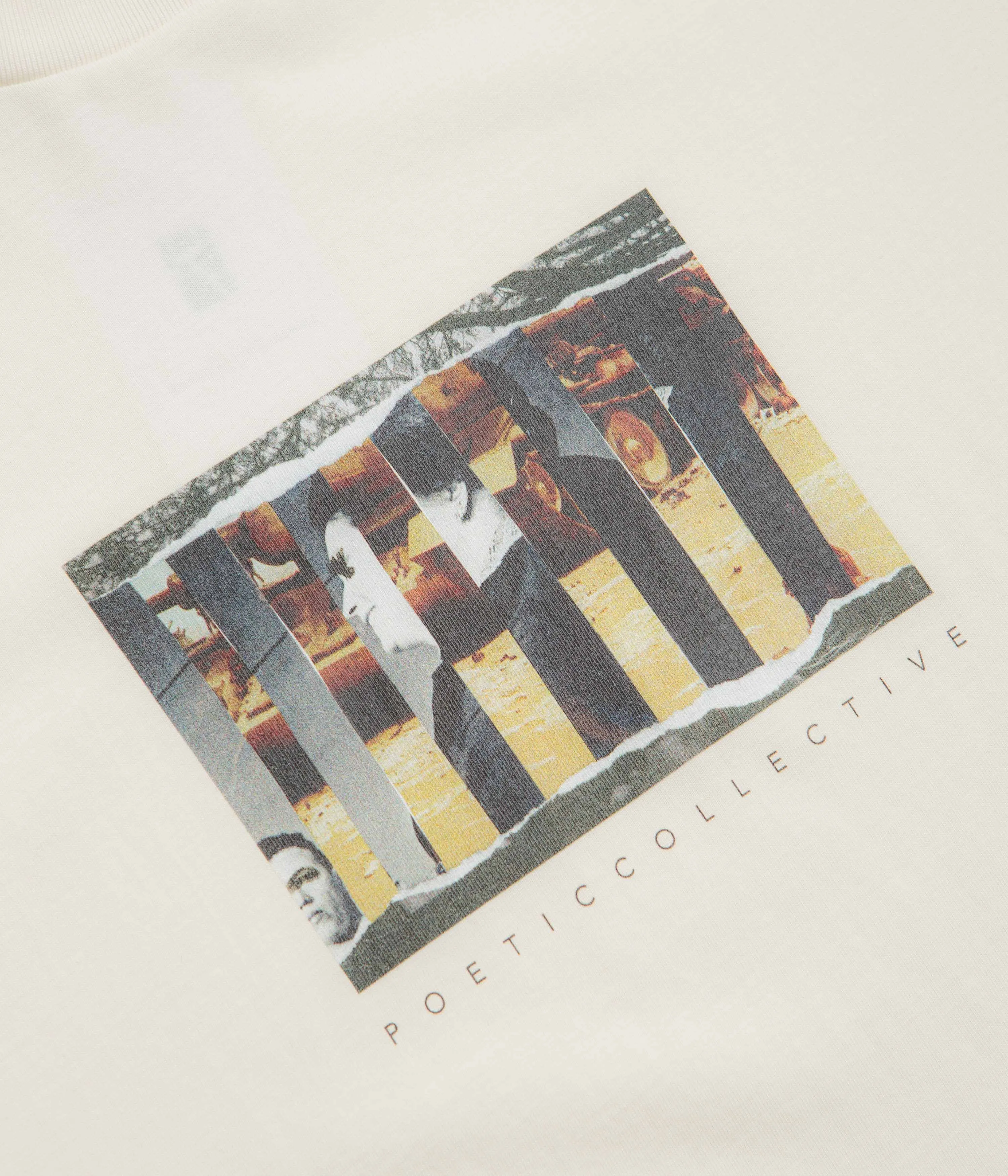 High-quality coastal climate Poetic Collective Torn Collage T-Shirt - Ivory