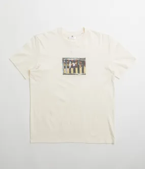 Poetic Collective Torn Collage T-Shirt - Ivory Stretchable Side Vents