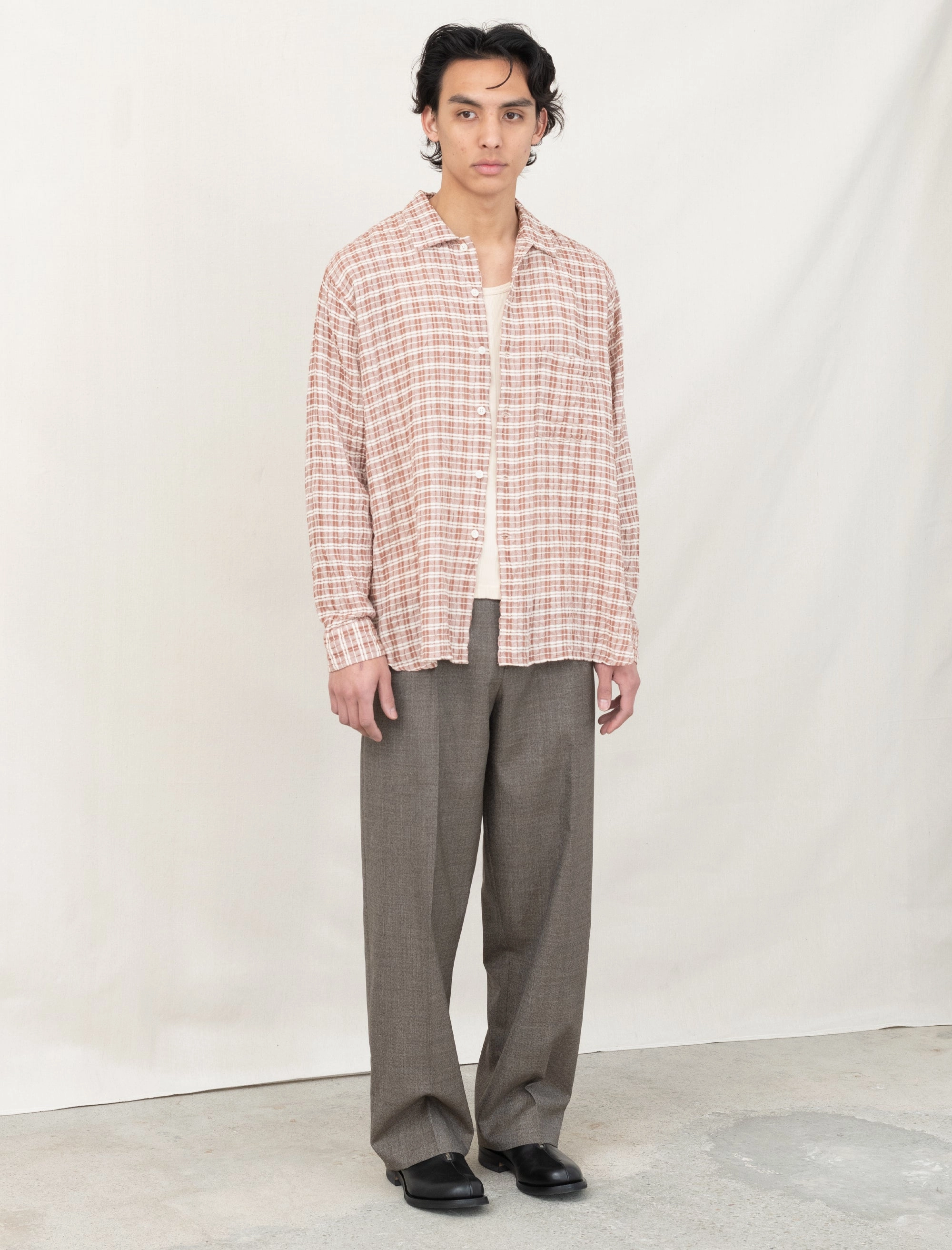 Mechanic Shirt (Rusty Check) Multipurpose Layering Piece Tunic top