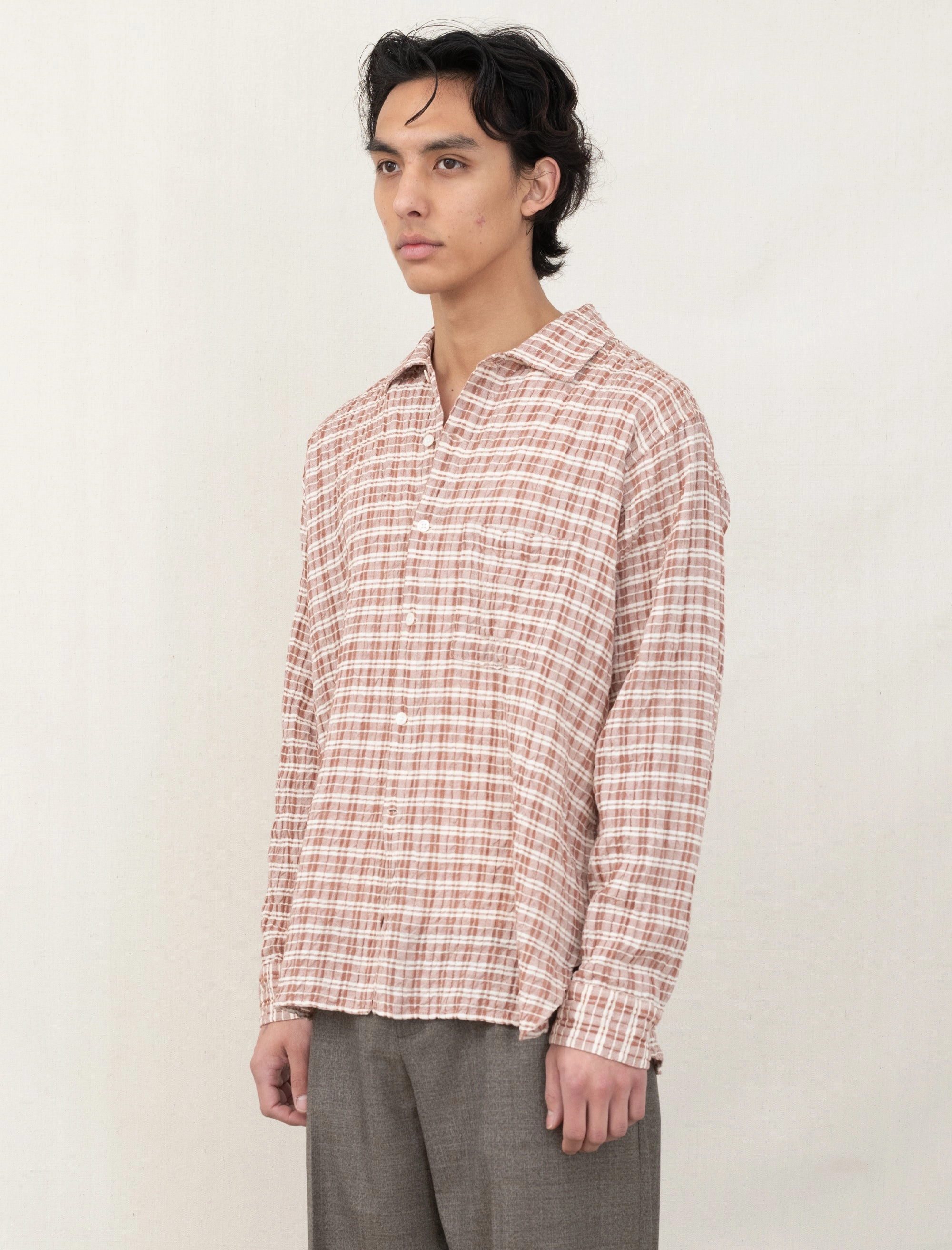 Mechanic Shirt (Rusty Check) Recycled Polyester Fabric