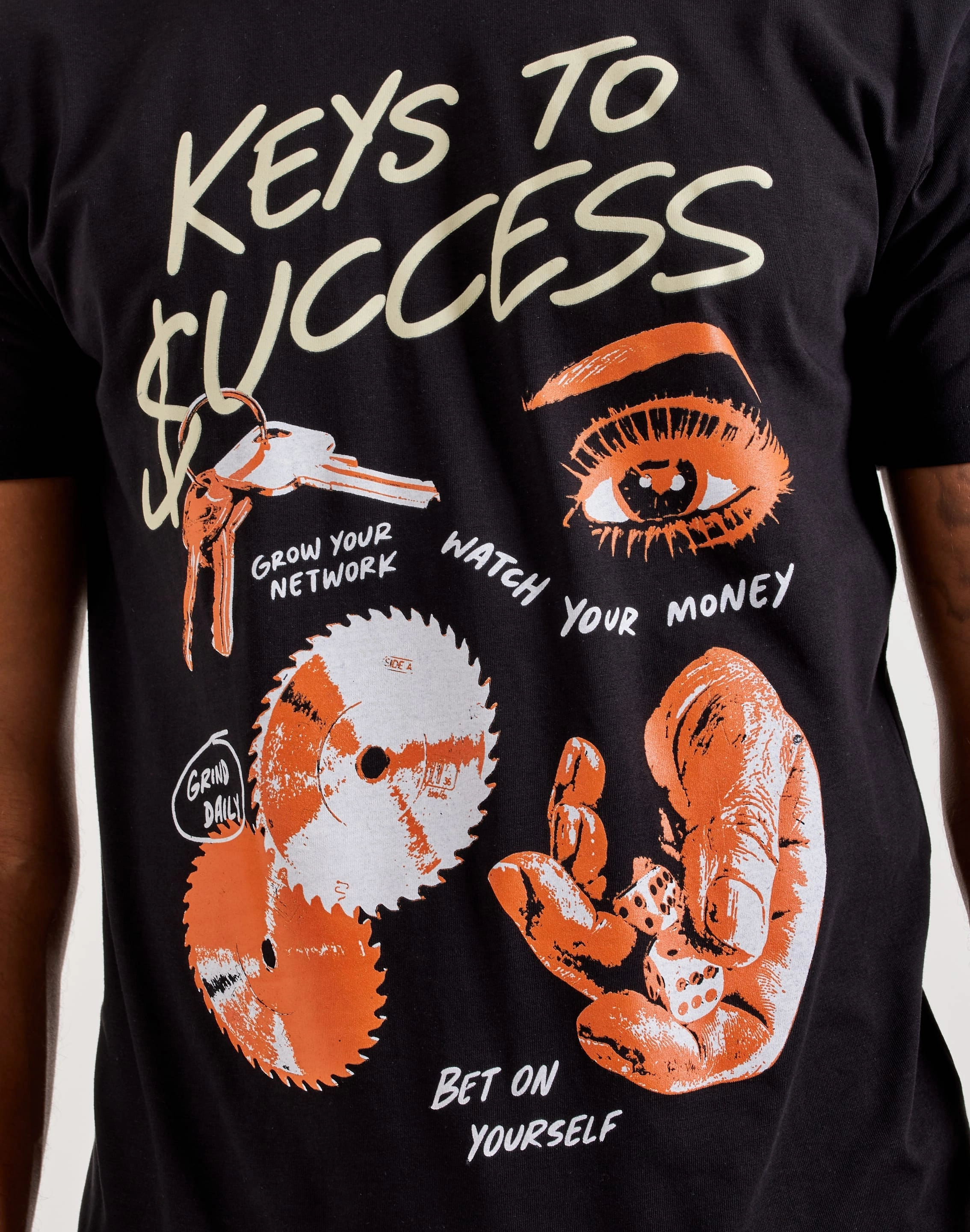 Outrank Keys To Success Tee AbrasionResistant Fabric Open Heart