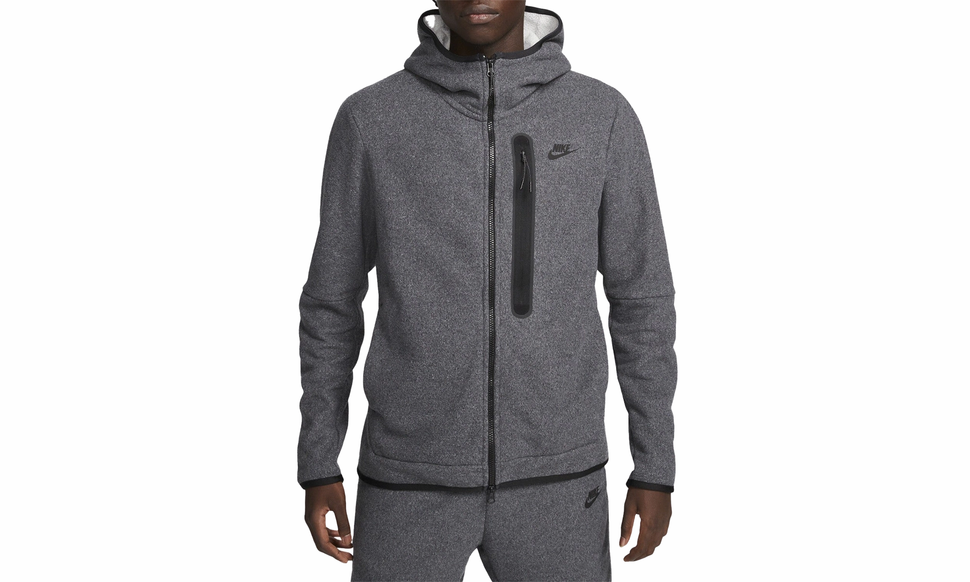 Men S Full-zip Winterized Hoodie "Silver"
