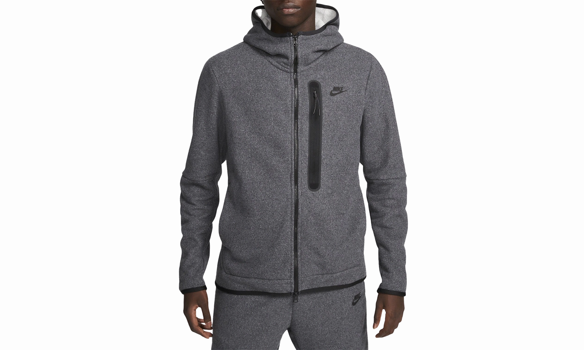 Men S Full-zip Winterized Hoodie "Silver"