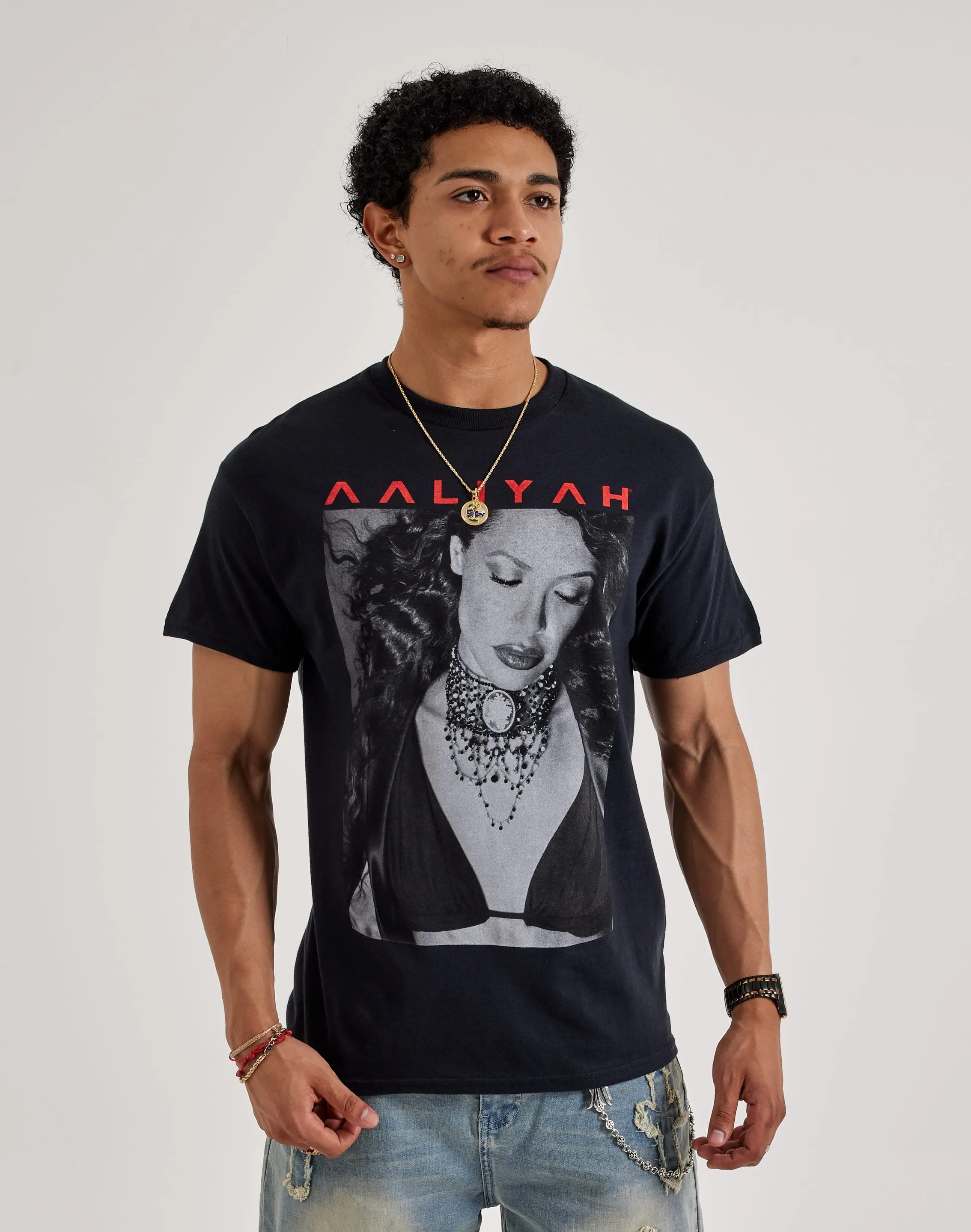 Merch Traffic Aaliyah Songlist Tee Stone Glow