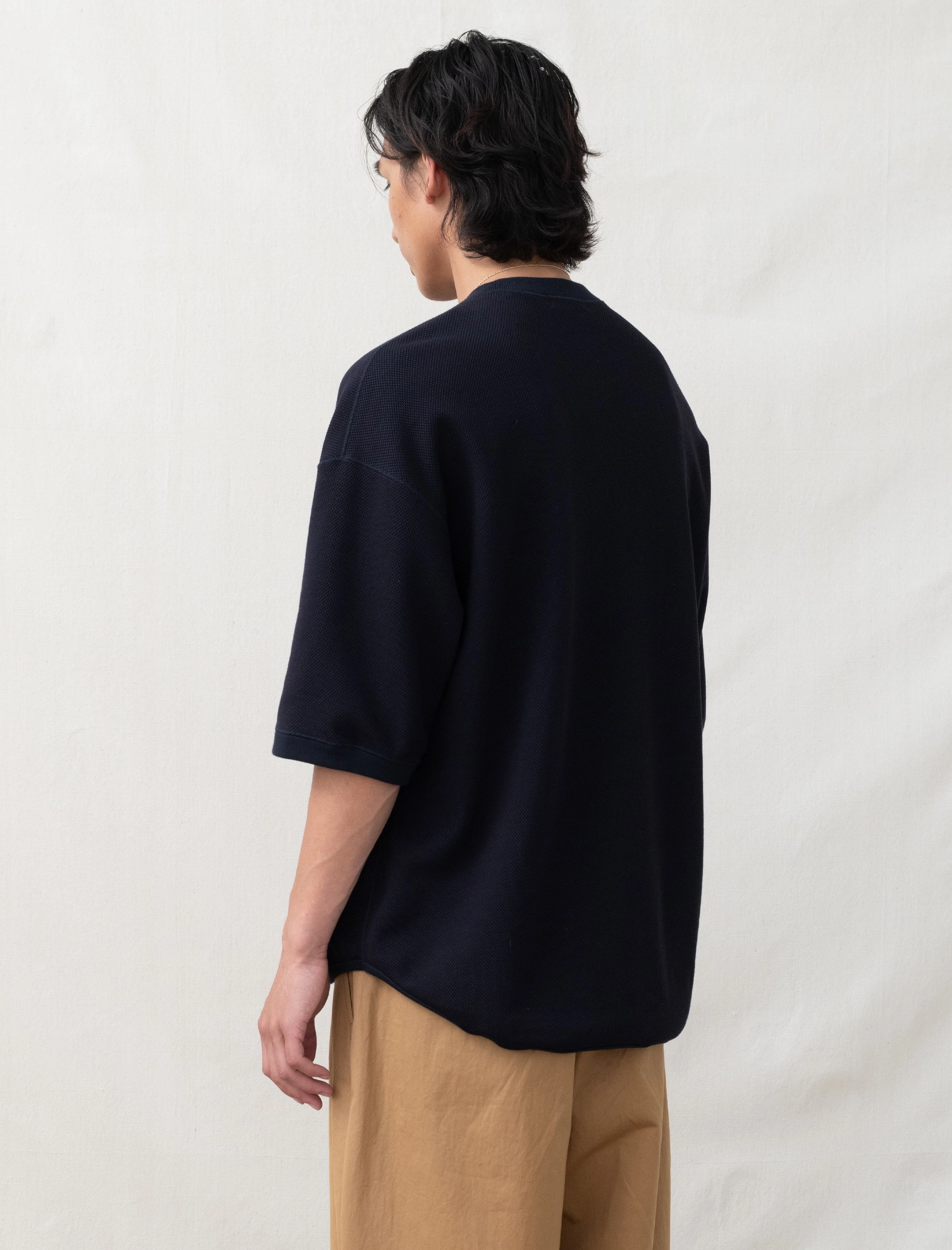 Mesh Knit Jersey (Navy) OdorResistant Coating EcoFriendly Manufacturing