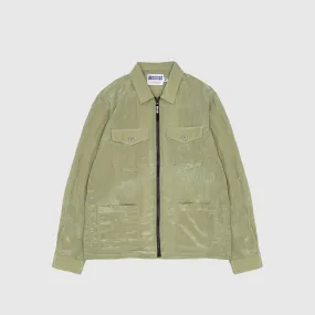 METALLIC NYLON 4 POCKET ZIP SHIRT Party Ready Earthy Palette