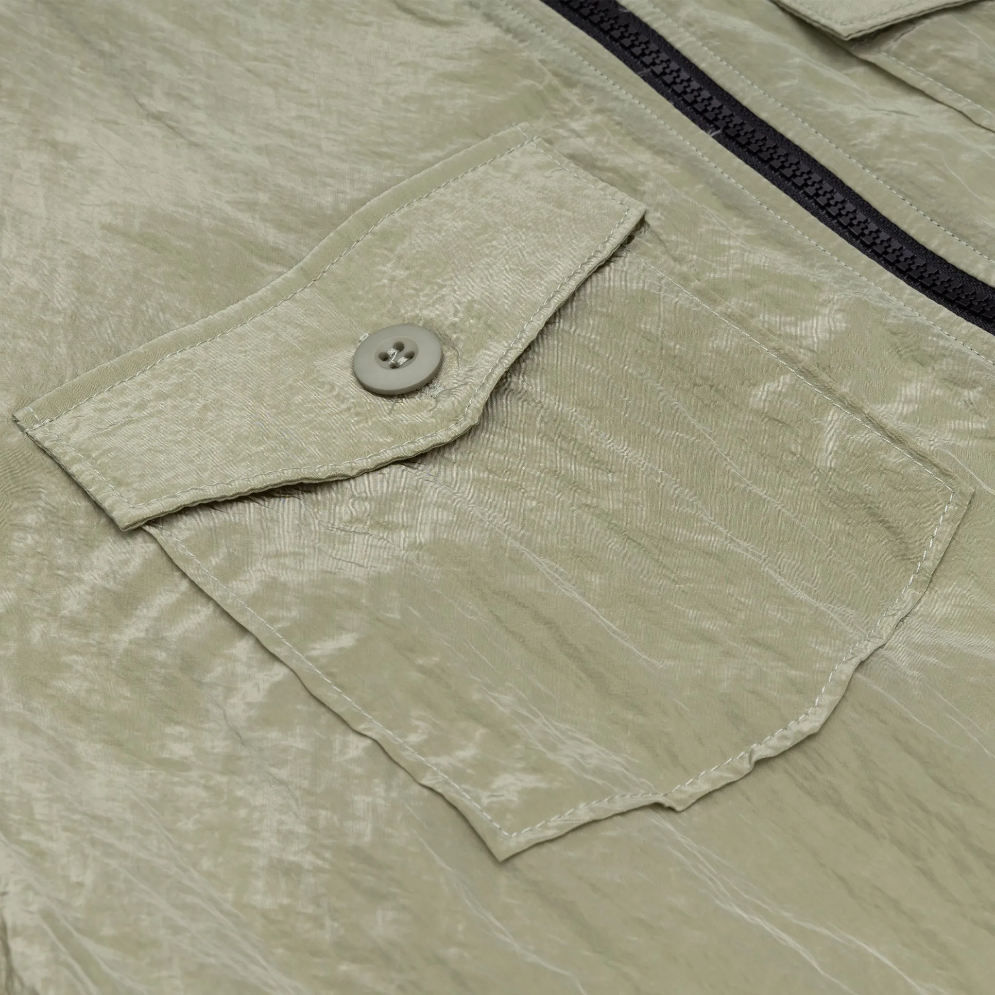 METALLIC NYLON 4 POCKET ZIP SHIRT Soft Touch Winter Retreat