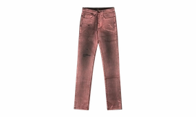 Daily Fashion Metallic Wash Jeans "Black / Pink"