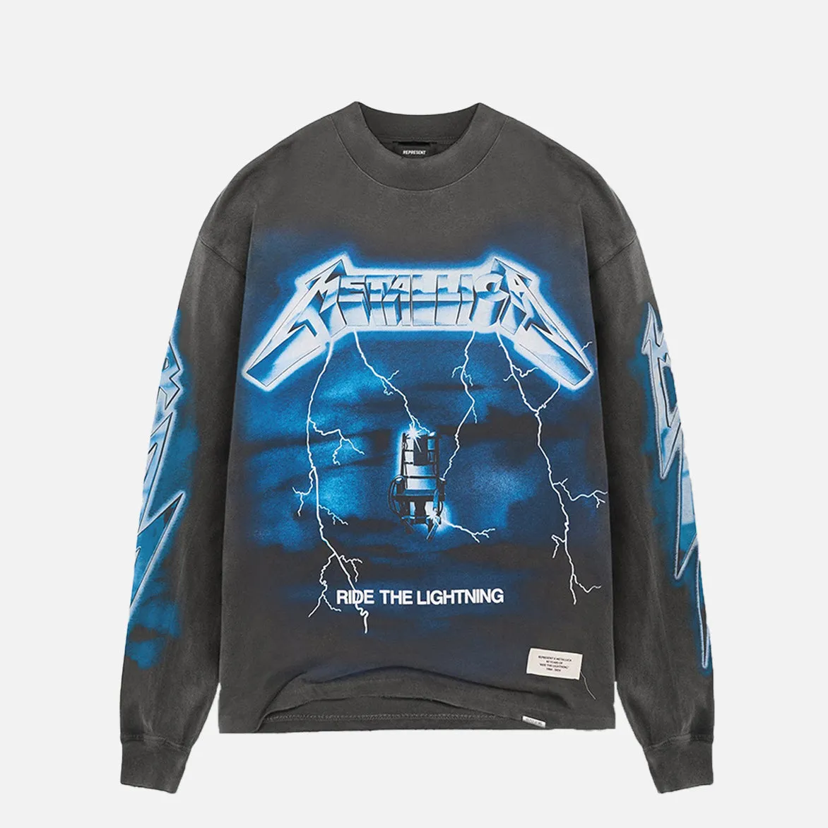 Bonded Seam Technology StretchFree METALLICA RIDE THE LIGHTNING L/S TEE - VINTAGE GREY