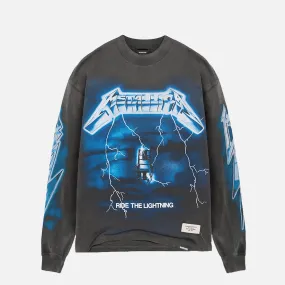 Bonded Seam Technology StretchFree METALLICA RIDE THE LIGHTNING L/S TEE - VINTAGE GREY
