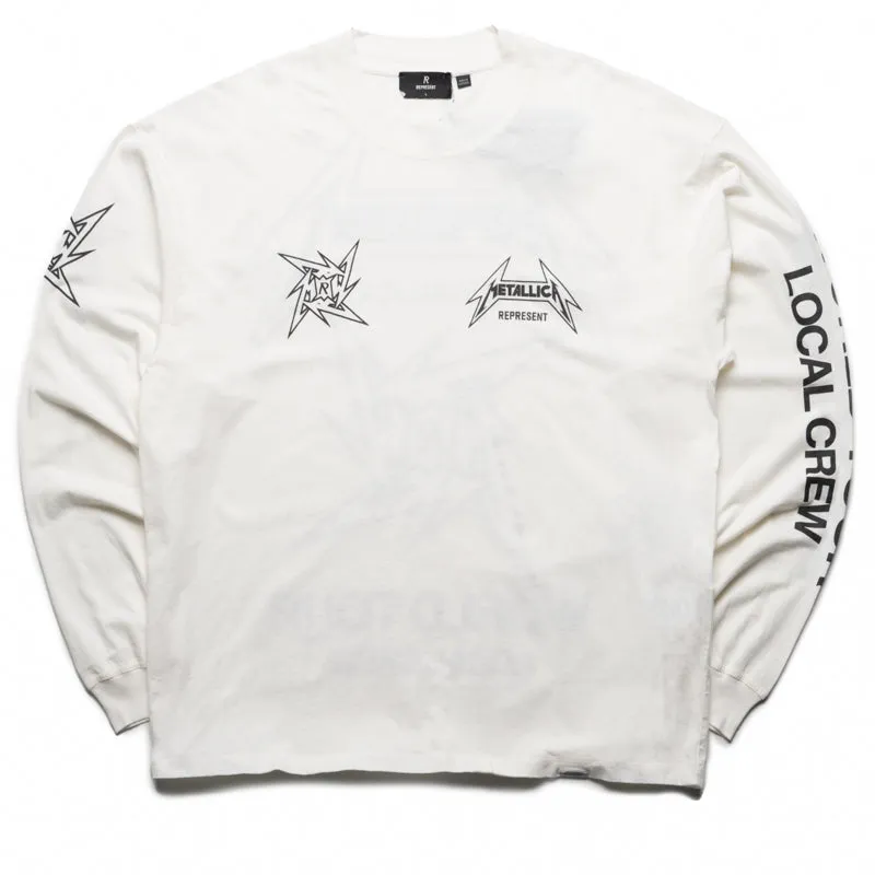 Metallica x Represent Local Crew L/S Tee - Flat White Long sleeve option