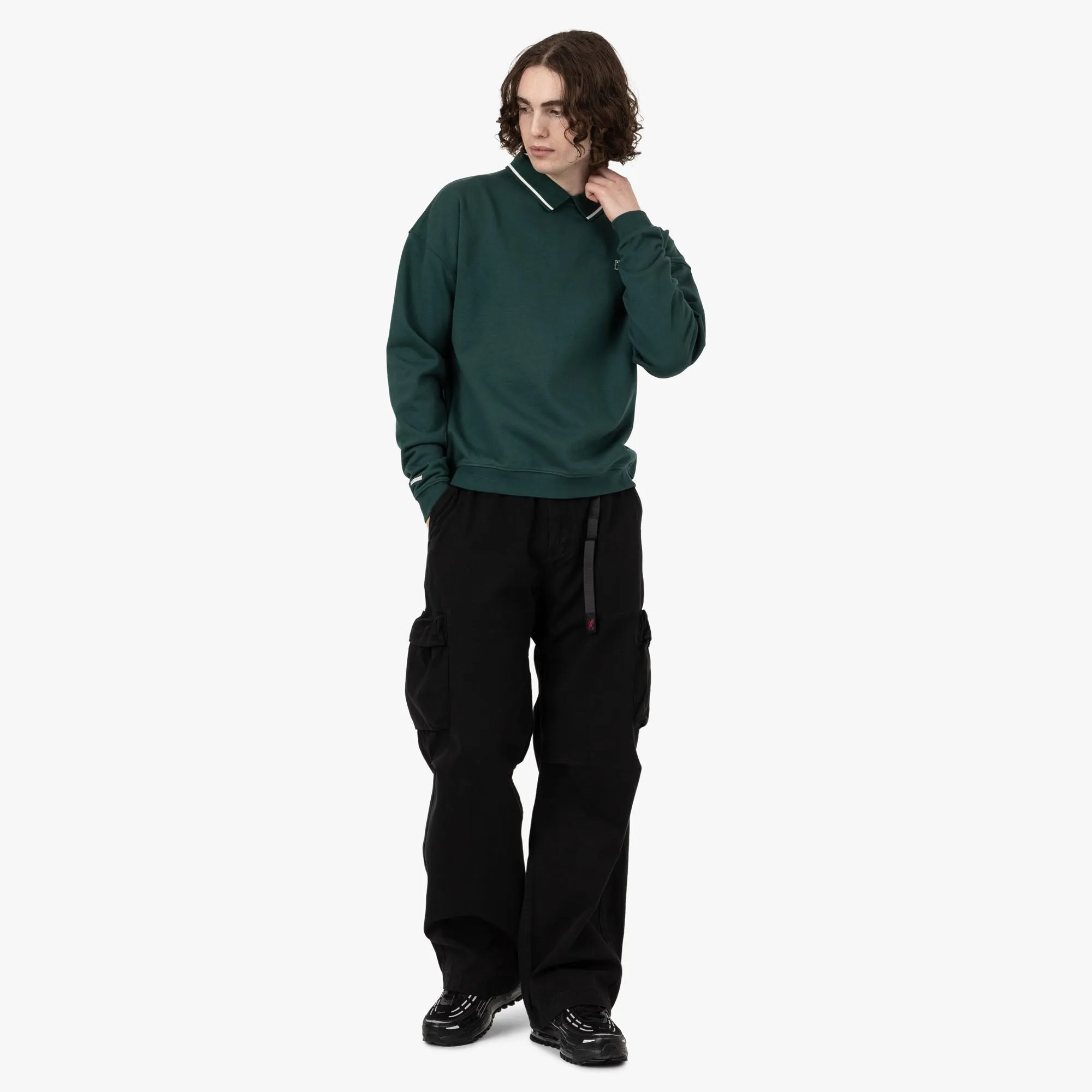 Color fastness Tall Fit Metalwood Phuk Luzin Collared Sweatshirt / Spruce